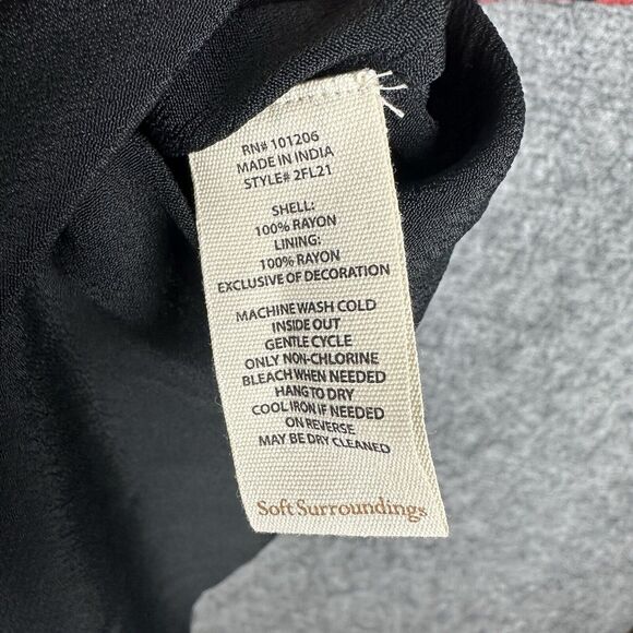 Soft Surroundings Dress Women 8 Red Black Velvet Panel BoHo Maxi Epiphany - Picture 8 of 16